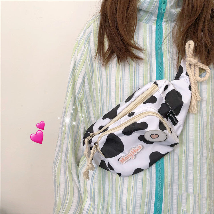 Waist Massager Soft Girl Girl Messenger Bag Cute Cow Student Shoulder Bag