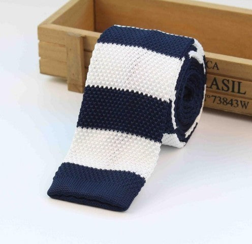 Men Knitted Knit Leisure Striped Ties Fashion Skinny Narrow Slim Neck Ties For Men Skinny Woven Designer Cravat