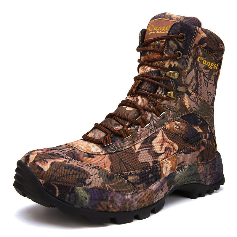 Camouflage outdoor combat boots