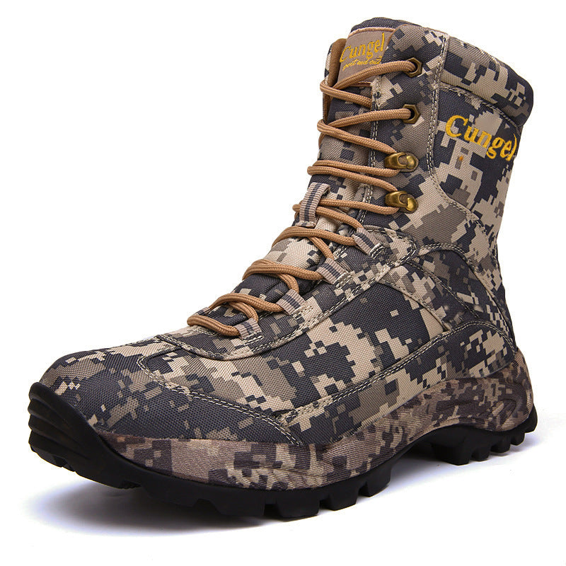 Camouflage outdoor combat boots